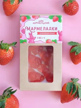 Мармелад без сахара земляничный, 80 г
