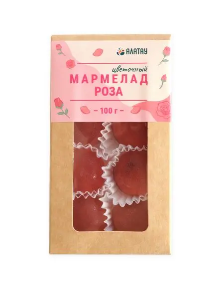 Мармелад цветочный Роза в крафтовой упаковке 100 г Мармелад цветочный Роза в крафтовой упаковке 100 г