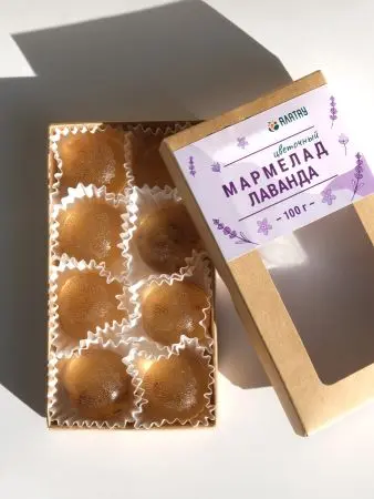 Мармелад цветочный Лаванда в крафтовой упаковке 100 г Мармелад цветочный Лаванда в крафтовой упаковке 100 г